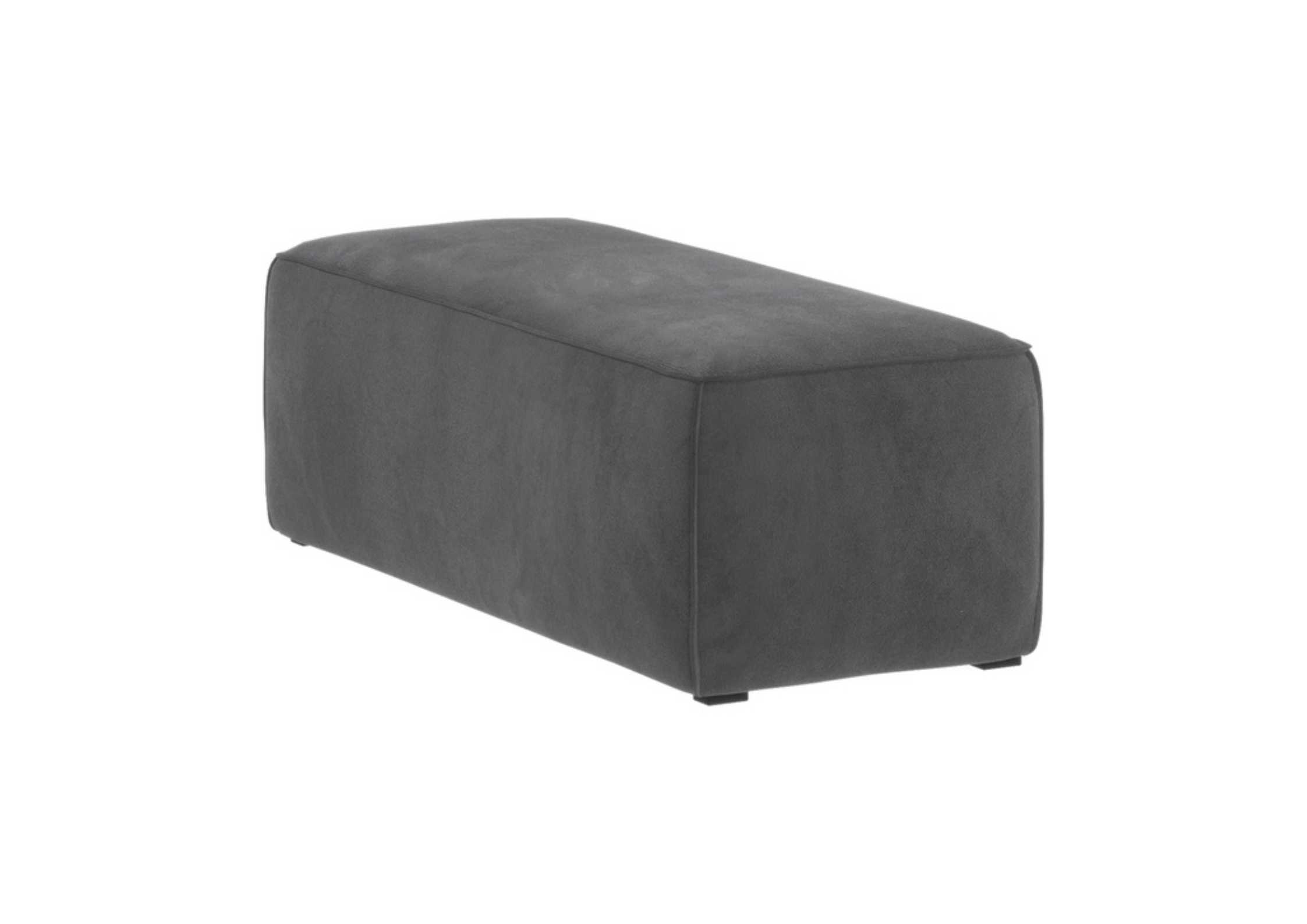 Grafitowa pufa z przeszyciami